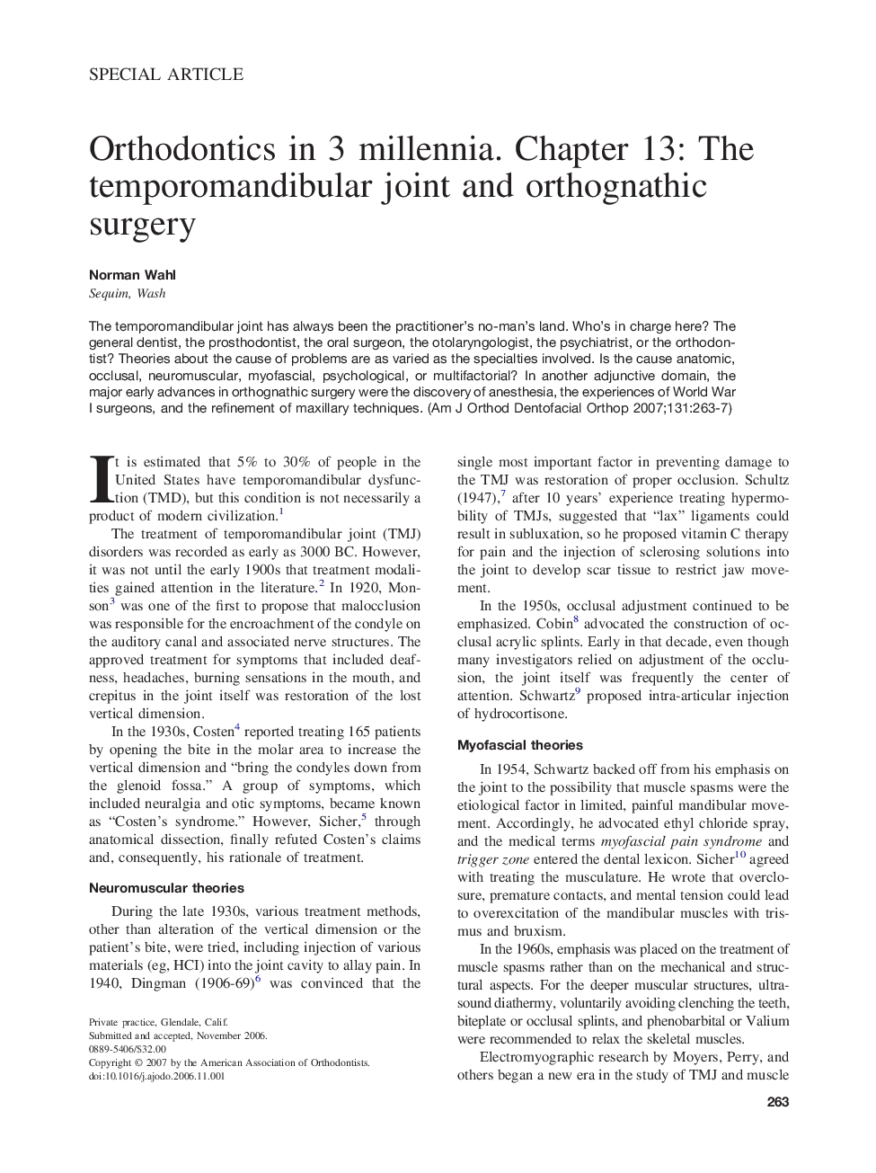 Orthodontics in 3 millennia. Chapter 13: The temporomandibular joint and orthognathic surgery