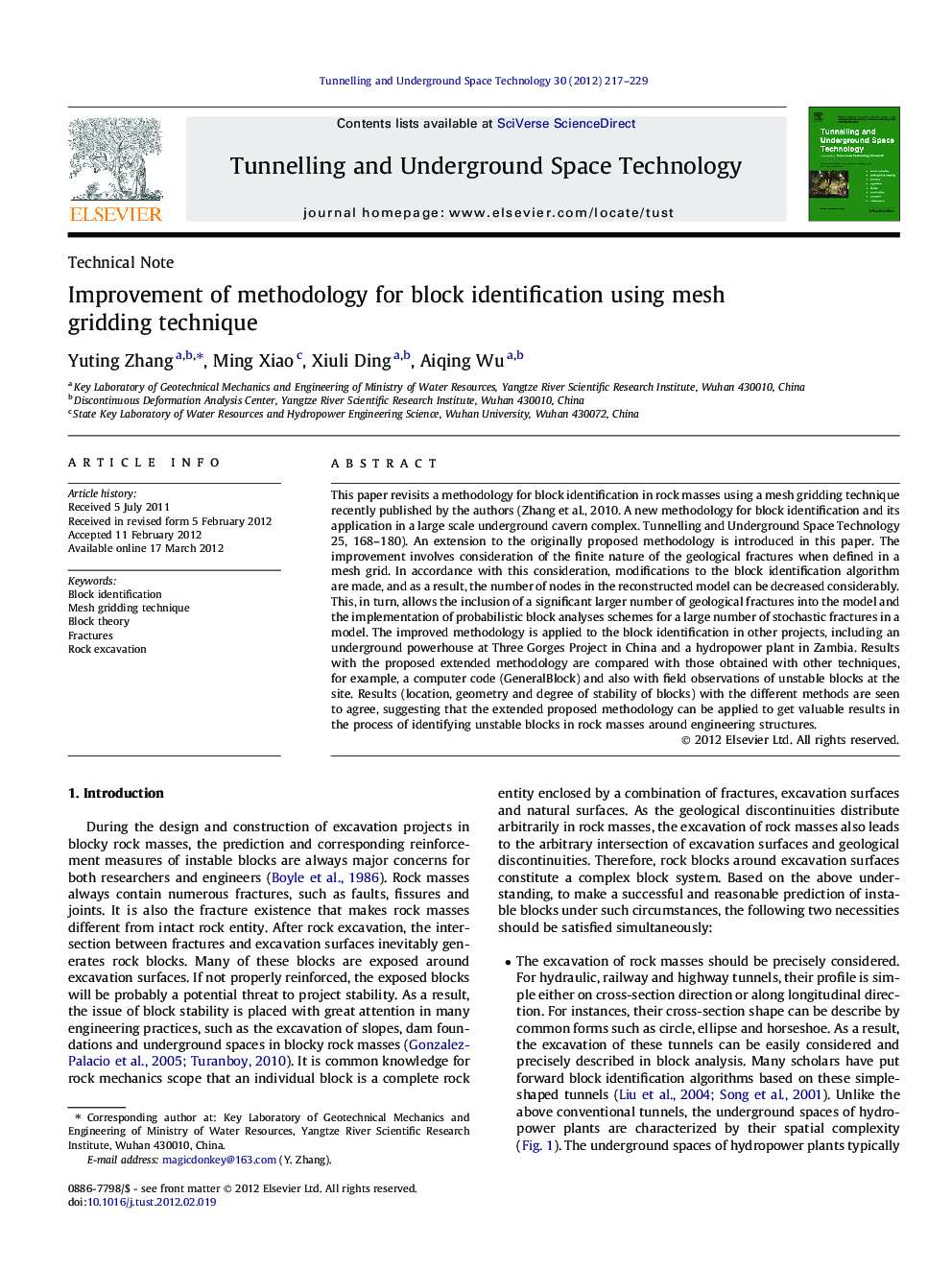 Improvement of methodology for block identification using mesh gridding technique