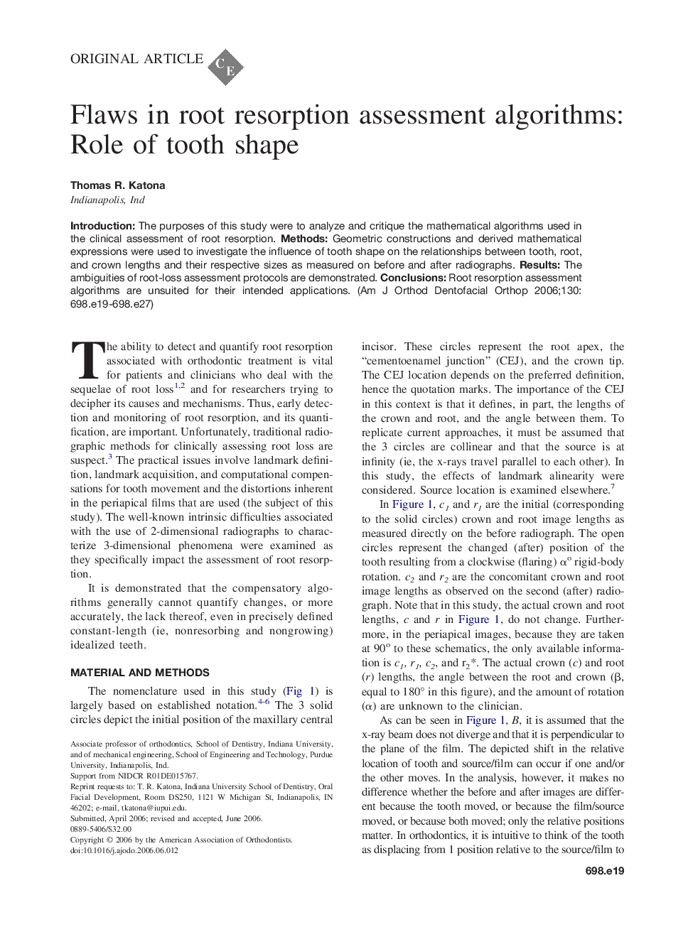 Flaws in root resorption assessment algorithms: Role of tooth shape