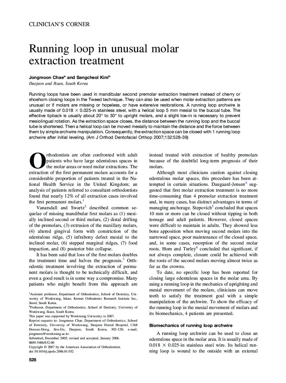 Running loop in unusual molar extraction treatment