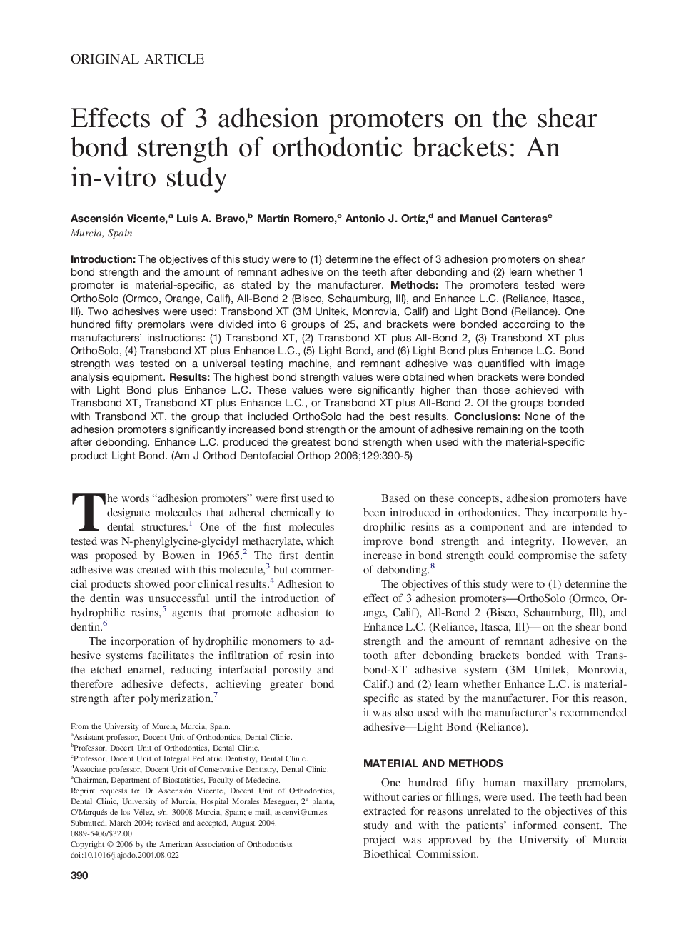 Effects of 3 adhesion promoters on the shear bond strength of orthodontic brackets: An in-vitro study