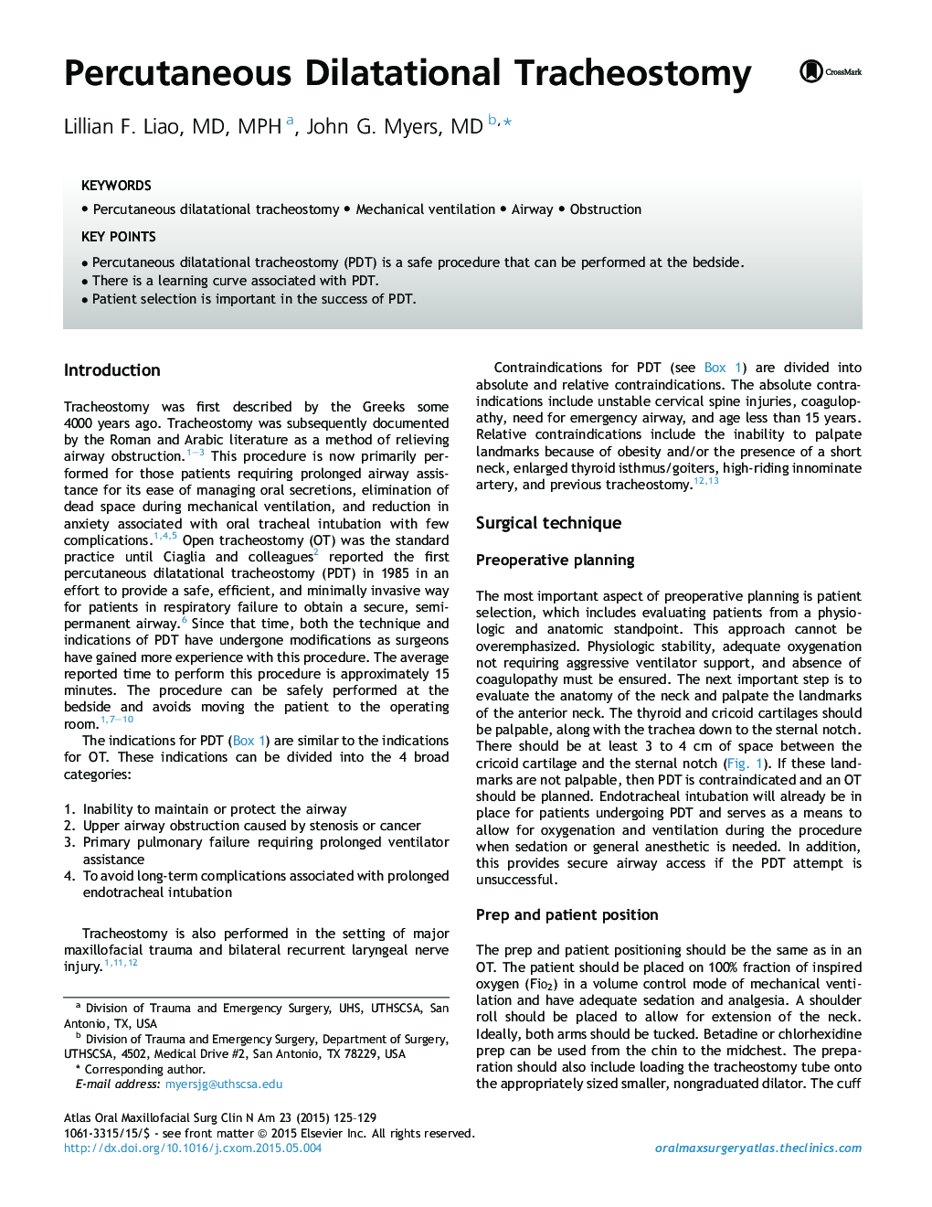 Percutaneous Dilatational Tracheostomy