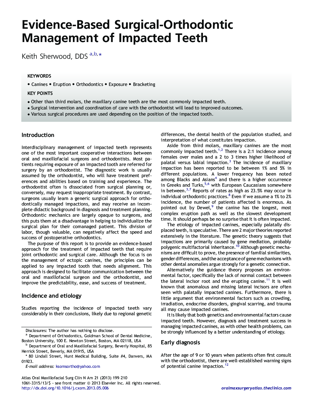 Evidence-Based Surgical-Orthodontic Management of Impacted Teeth