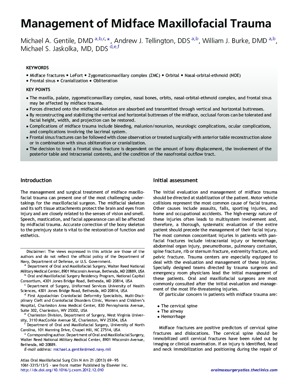 Management of Midface Maxillofacial Trauma