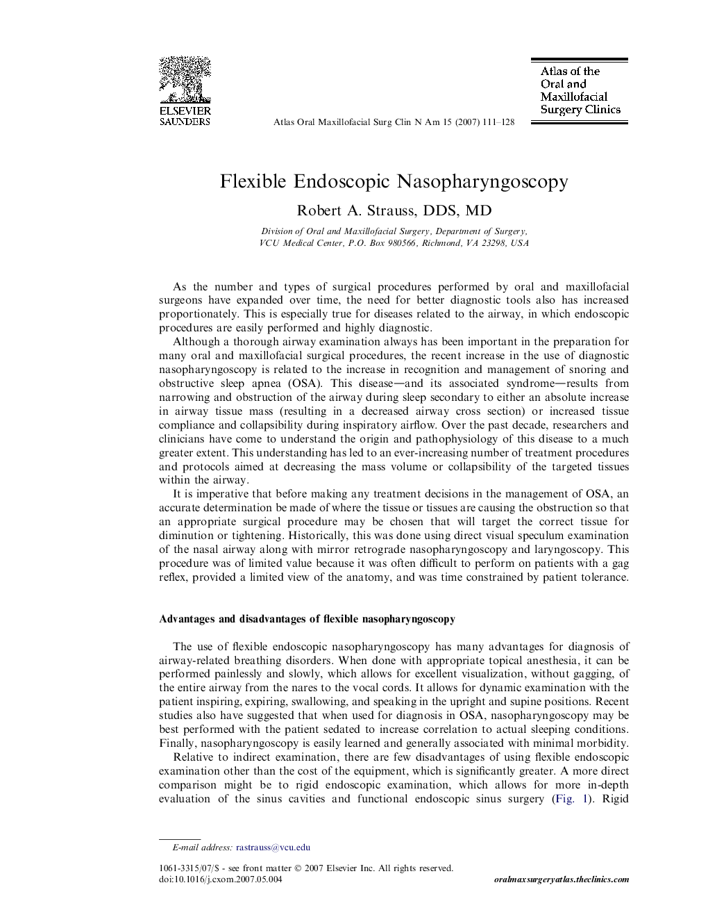 Flexible Endoscopic Nasopharyngoscopy