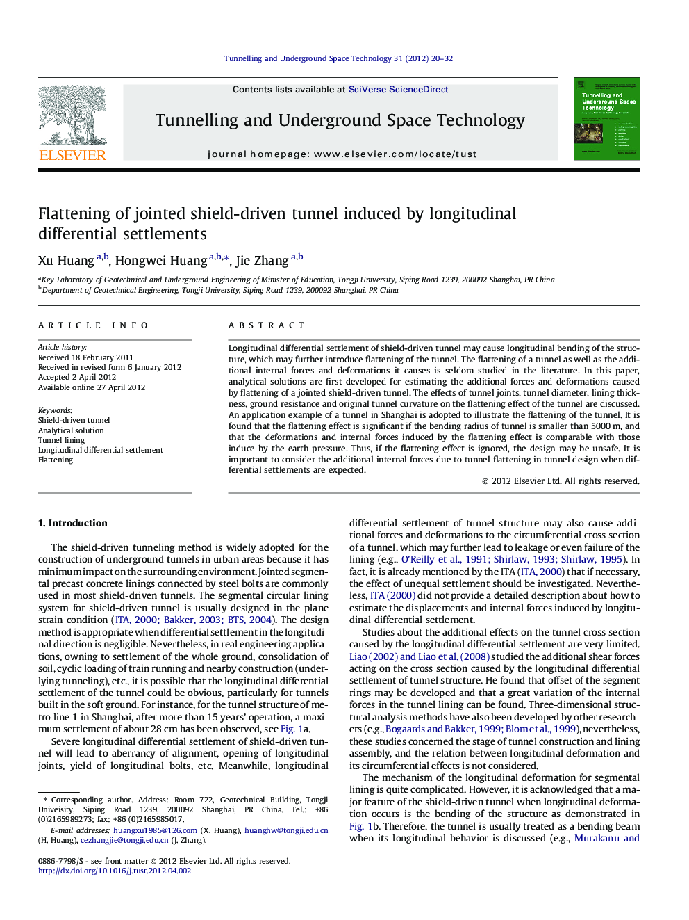 Flattening of jointed shield-driven tunnel induced by longitudinal differential settlements