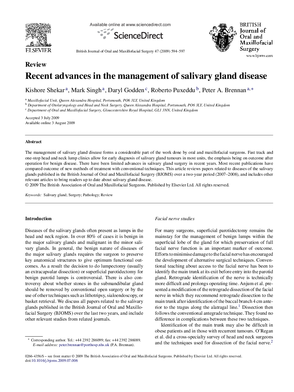 Recent advances in the management of salivary gland disease