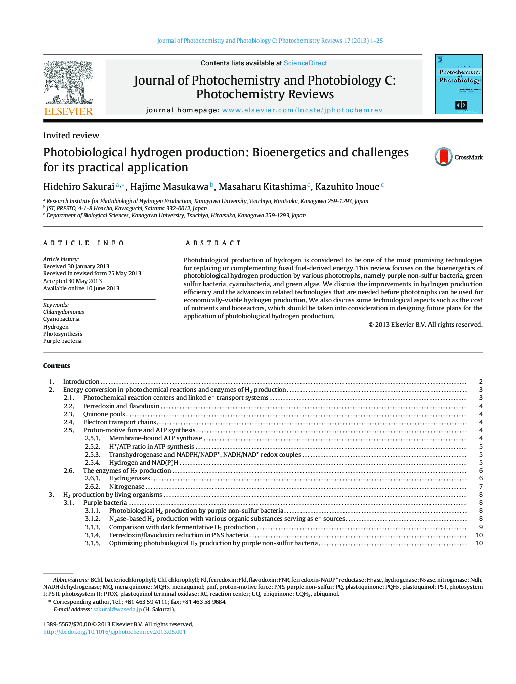 Photobiological hydrogen production: Bioenergetics and challenges for its practical application