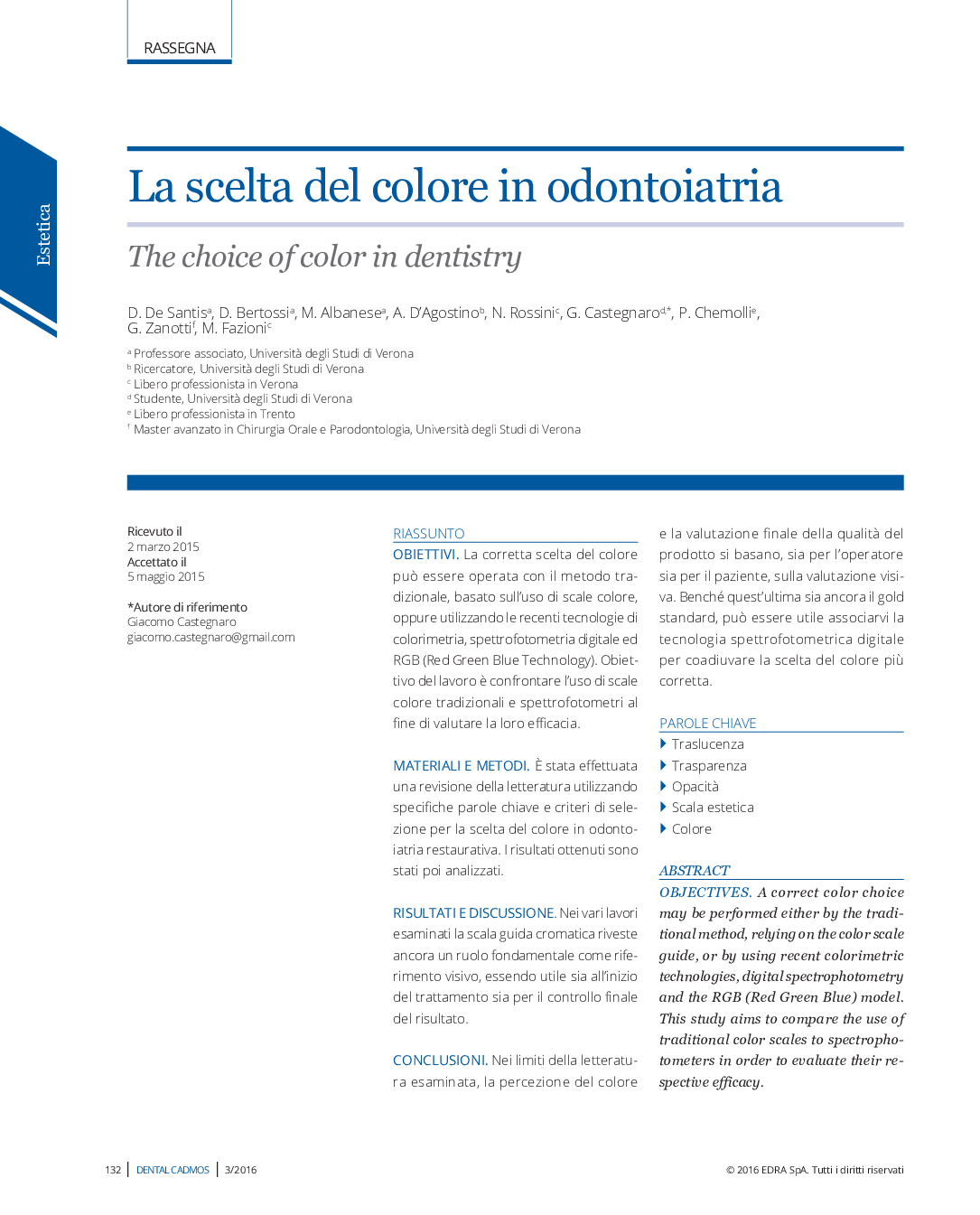 La scelta del colore in odontoiatria