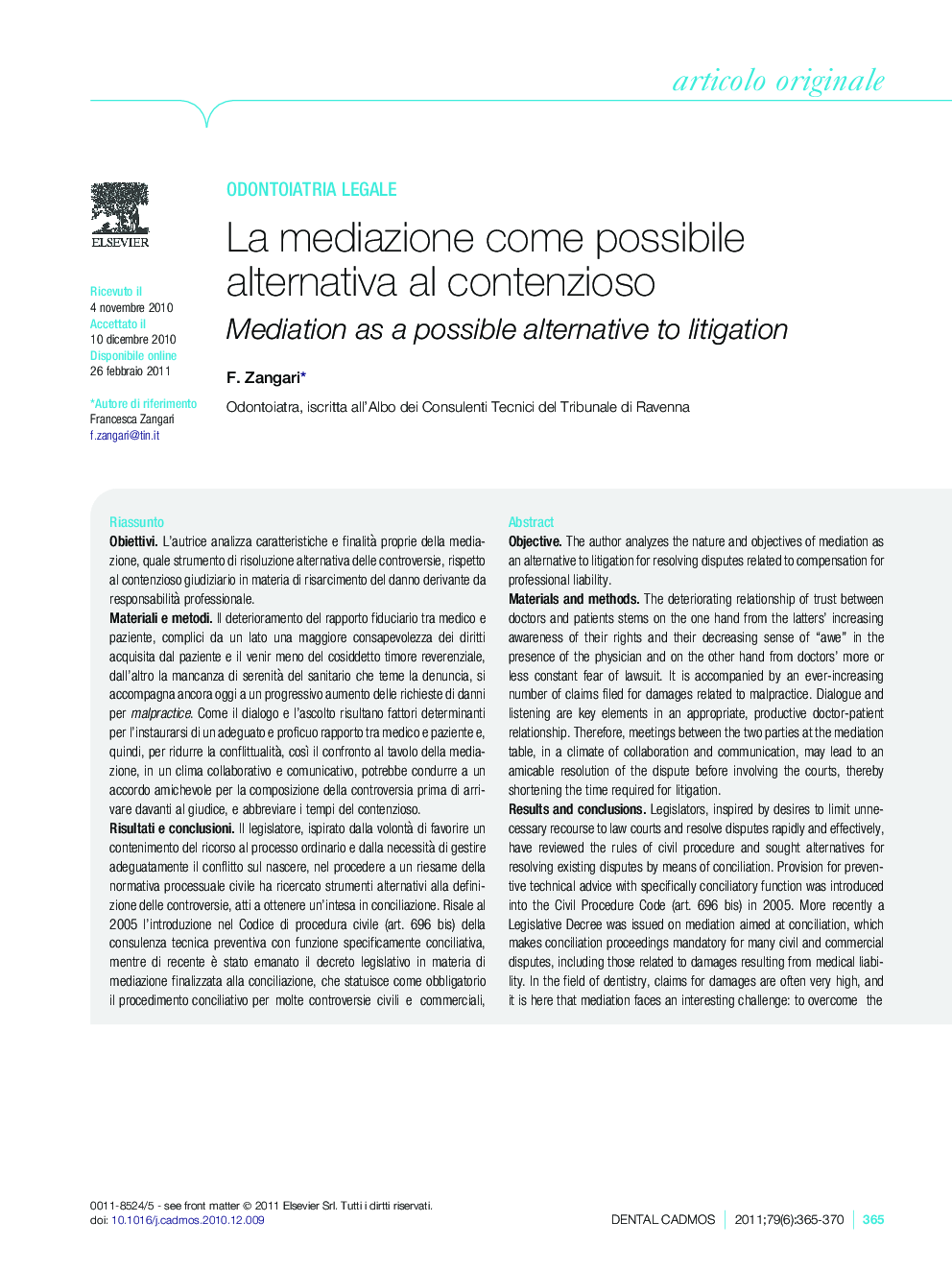 La mediazione come possibile alternativa al contenzioso