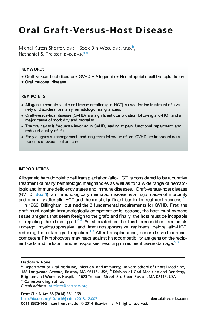 Oral Graft-Versus-Host Disease