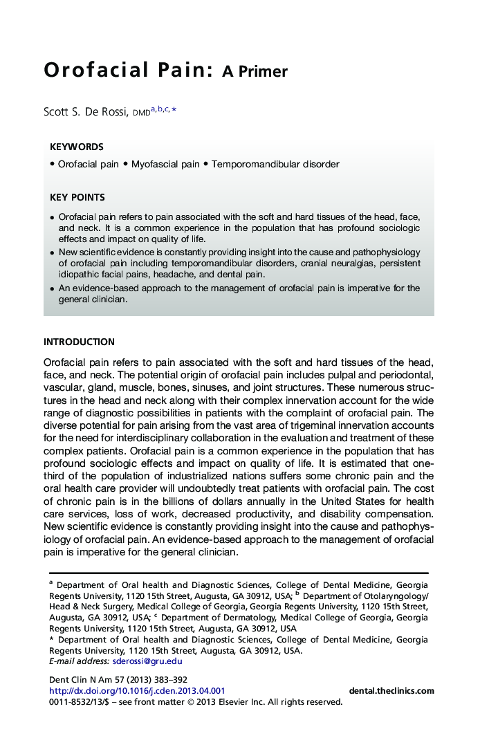 Orofacial Pain