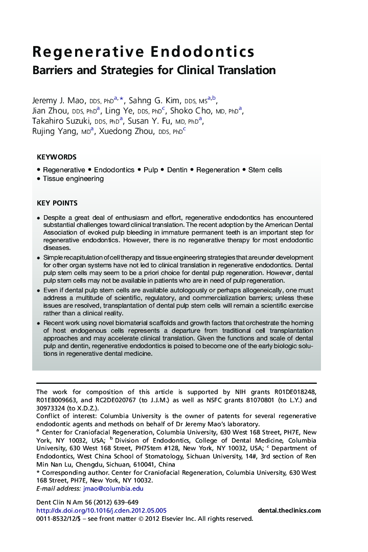 Regenerative Endodontics