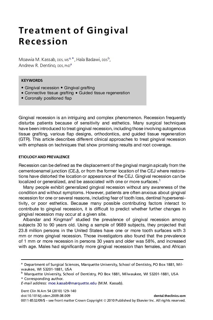 Treatment of Gingival Recession