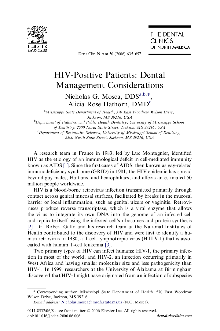 HIV-Positive Patients: Dental Management Considerations