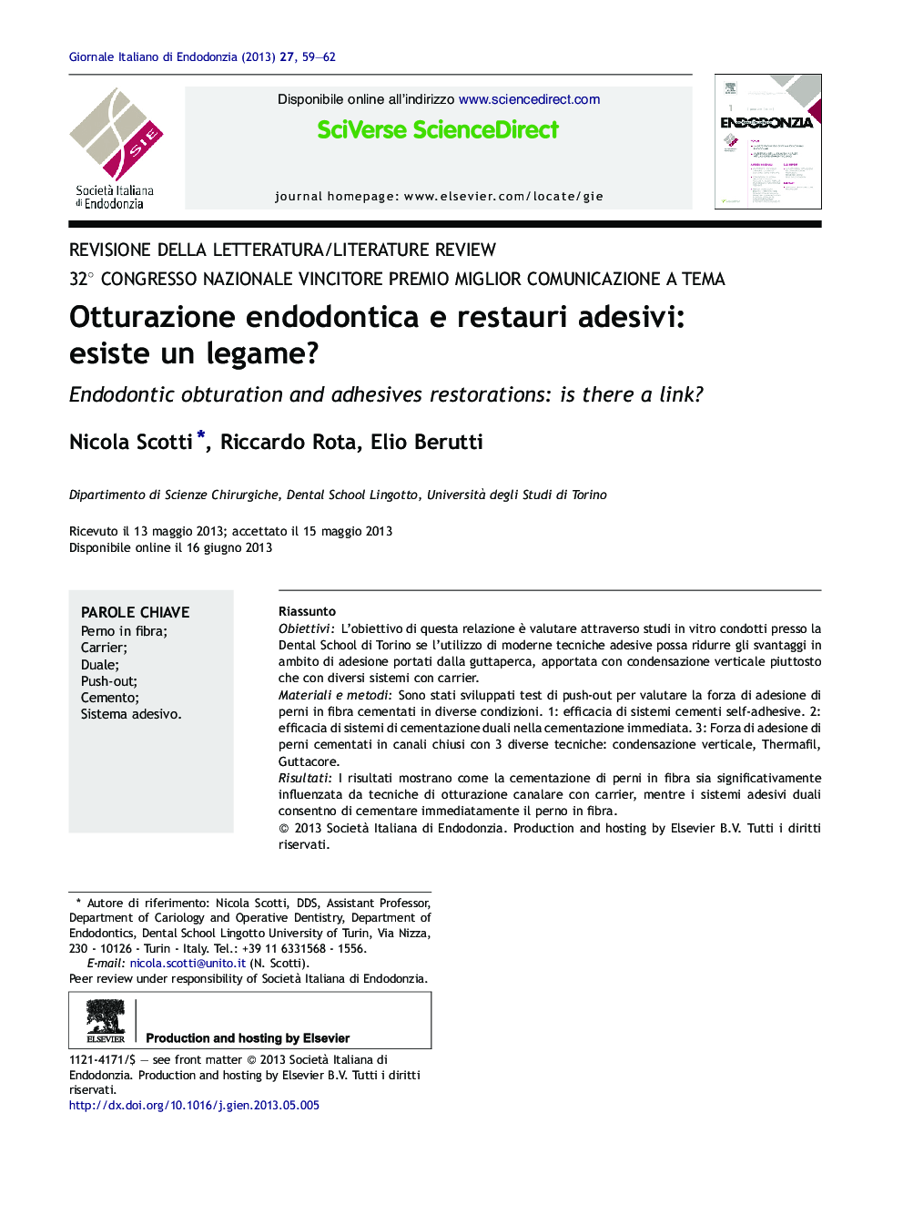 Otturazione endodontica e restauri adesivi: esiste un legame? 