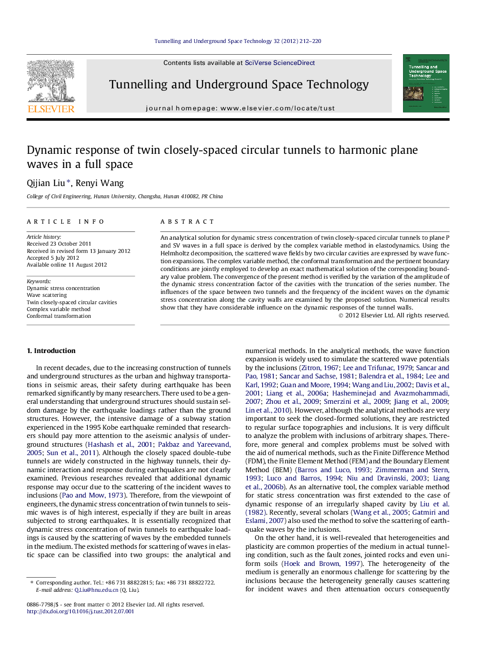 Dynamic response of twin closely-spaced circular tunnels to harmonic plane waves in a full space