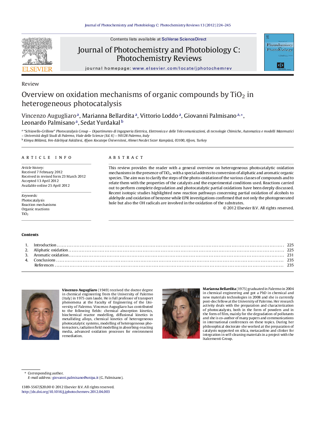 Overview on oxidation mechanisms of organic compounds by TiO2 in heterogeneous photocatalysis