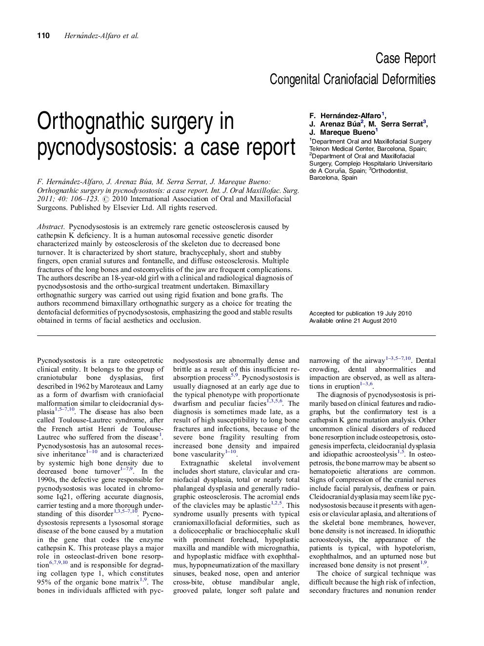 Orthognathic surgery in pycnodysostosis: a case report