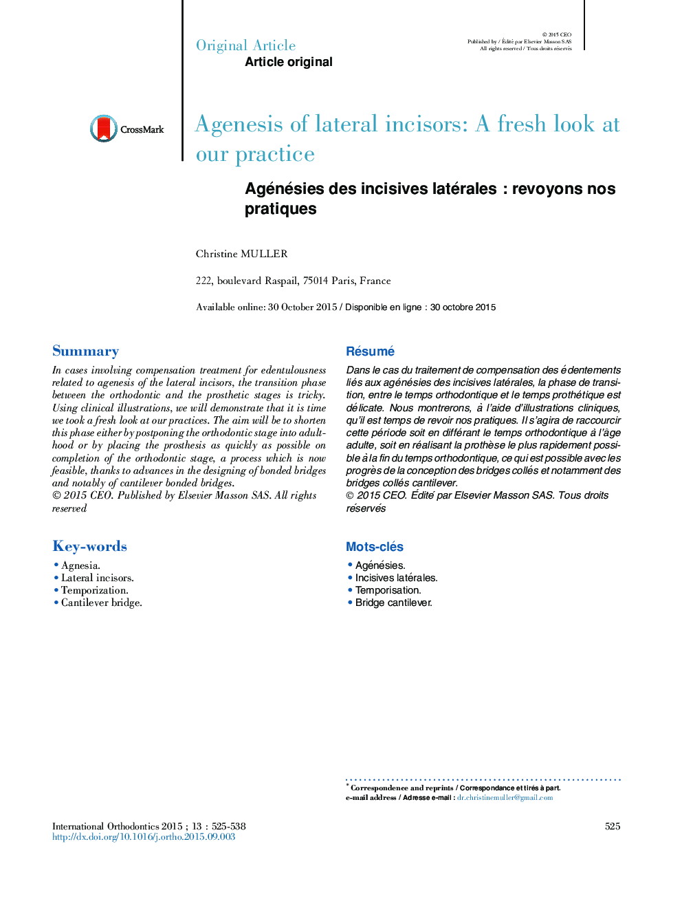 Agénésies des incisives latéralesÂ : revoyons nos pratiques