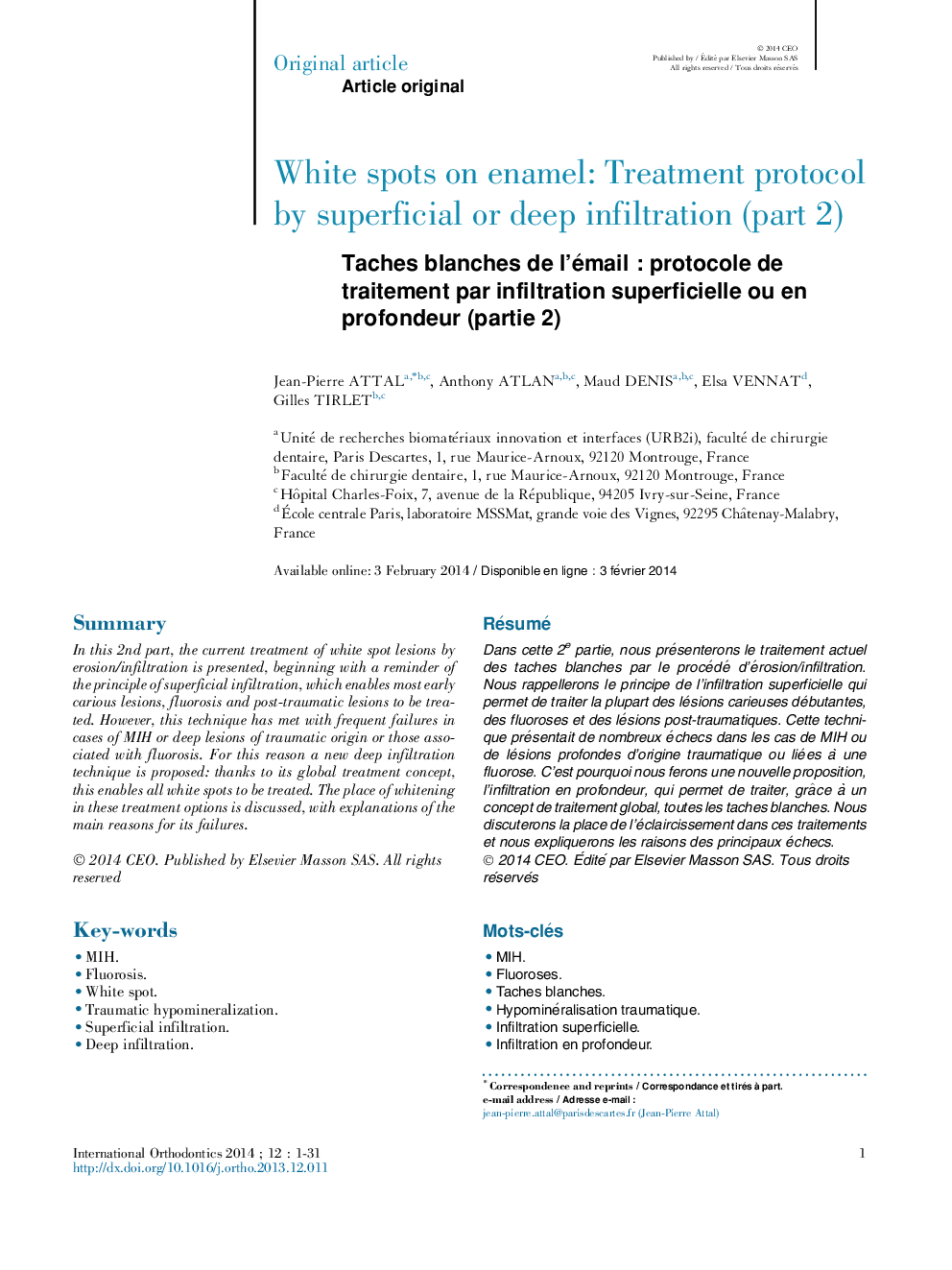 Taches blanches de l'émailÂ : protocole de traitement par infiltration superficielle ou en profondeur (partie 2)