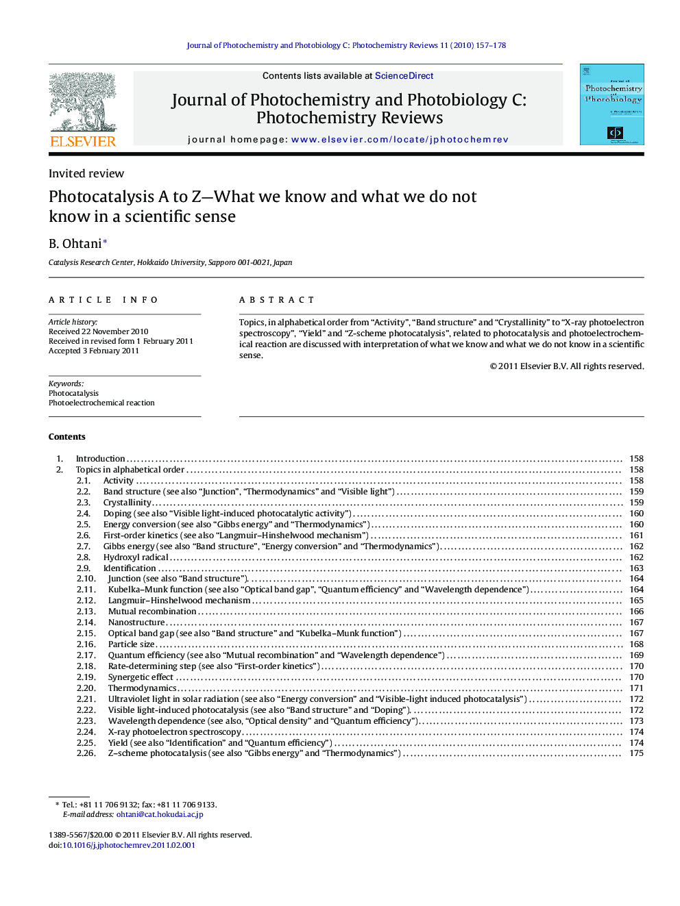 Photocatalysis A to Z—What we know and what we do not know in a scientific sense