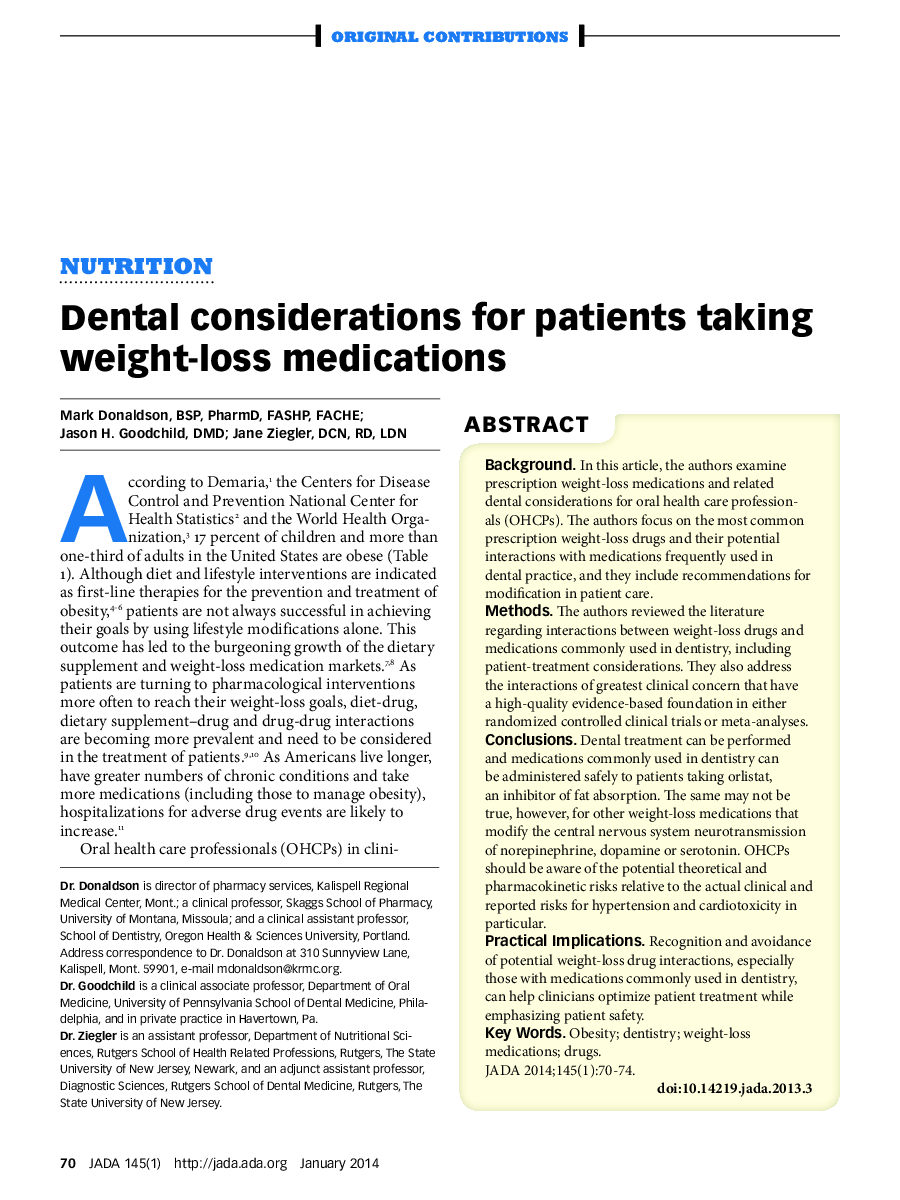 Dental considerations for patients taking weight-loss medications