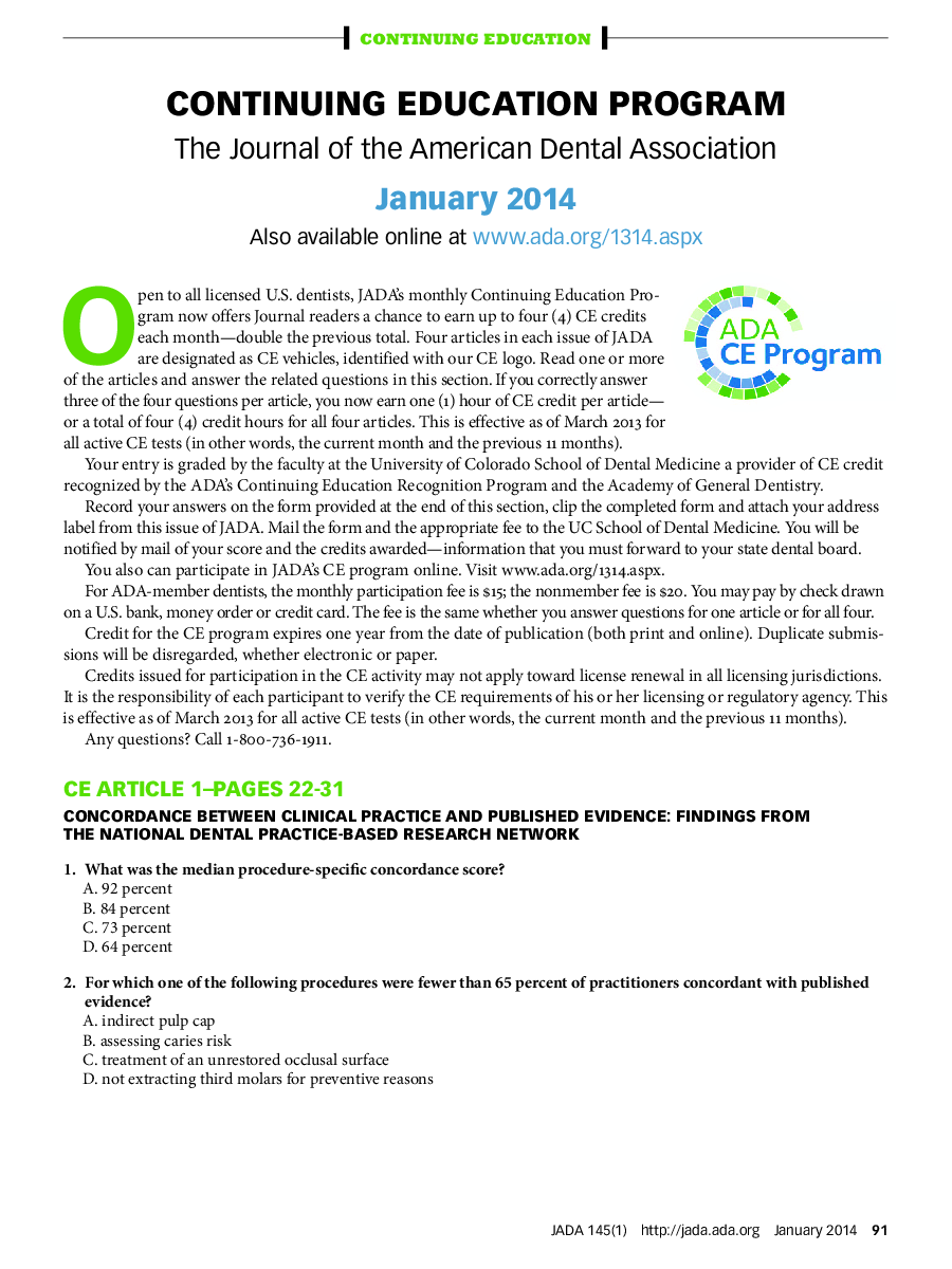 CONTINUING EDUCATION PROGRAM