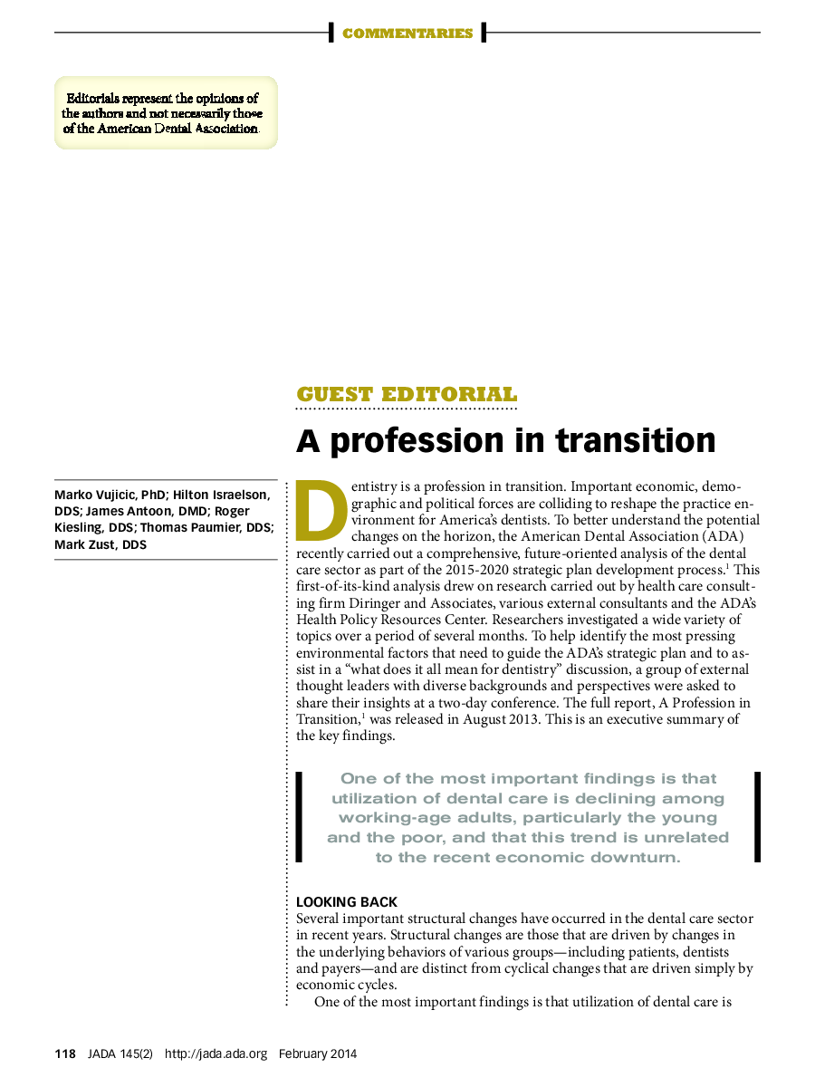 A profession in transition