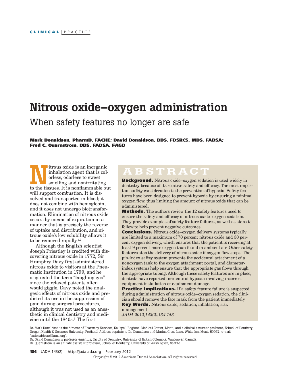 Nitrous oxide–oxygen administration : When safety features no longer are safe