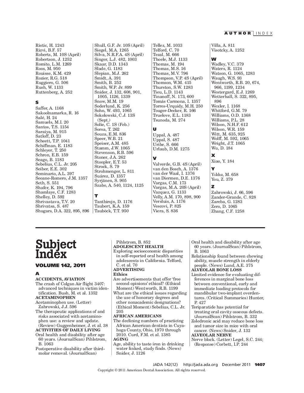 Subject Index