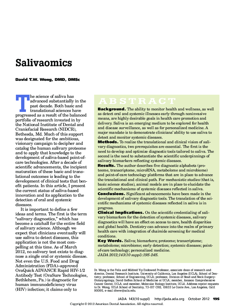 Salivaomics 