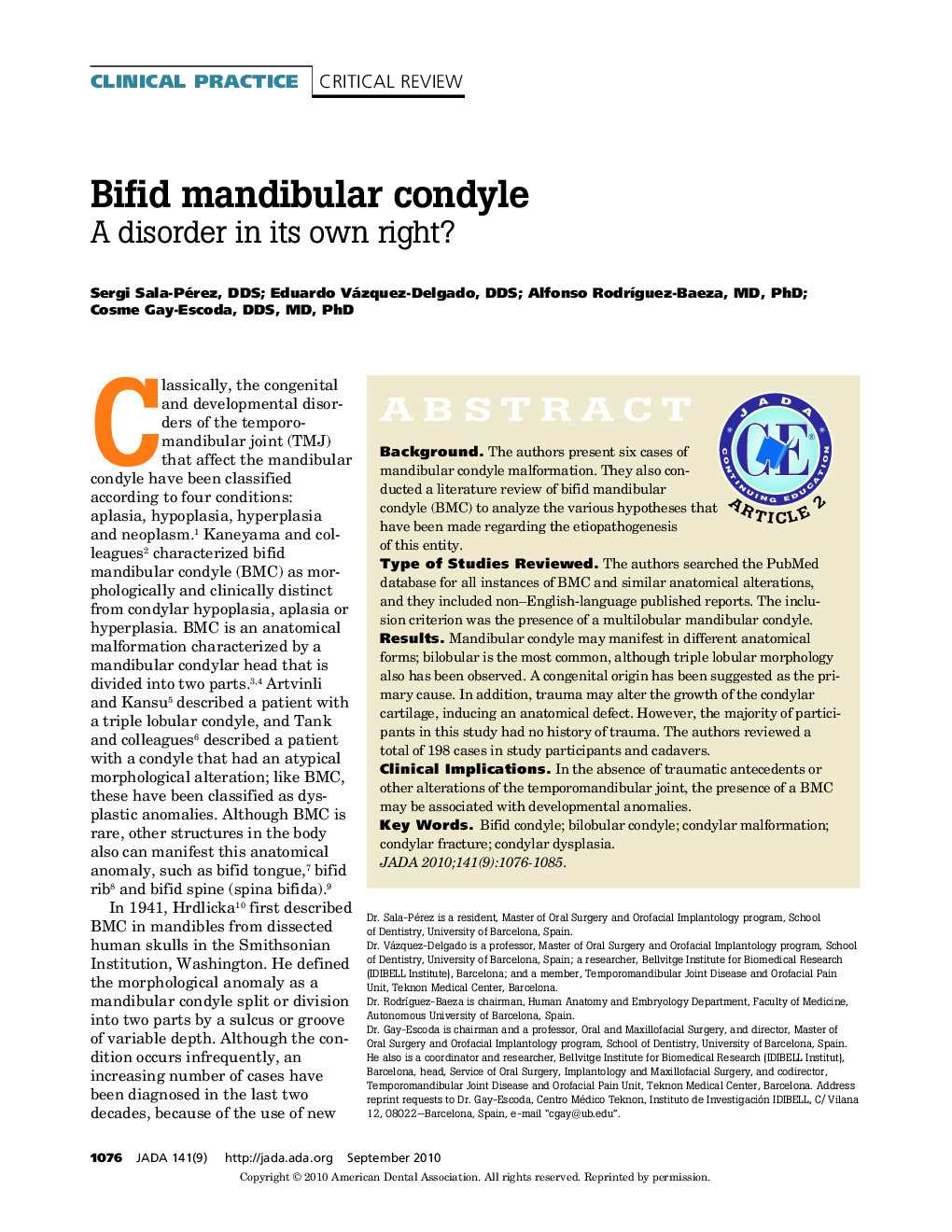 Bifid Mandibular Condyle