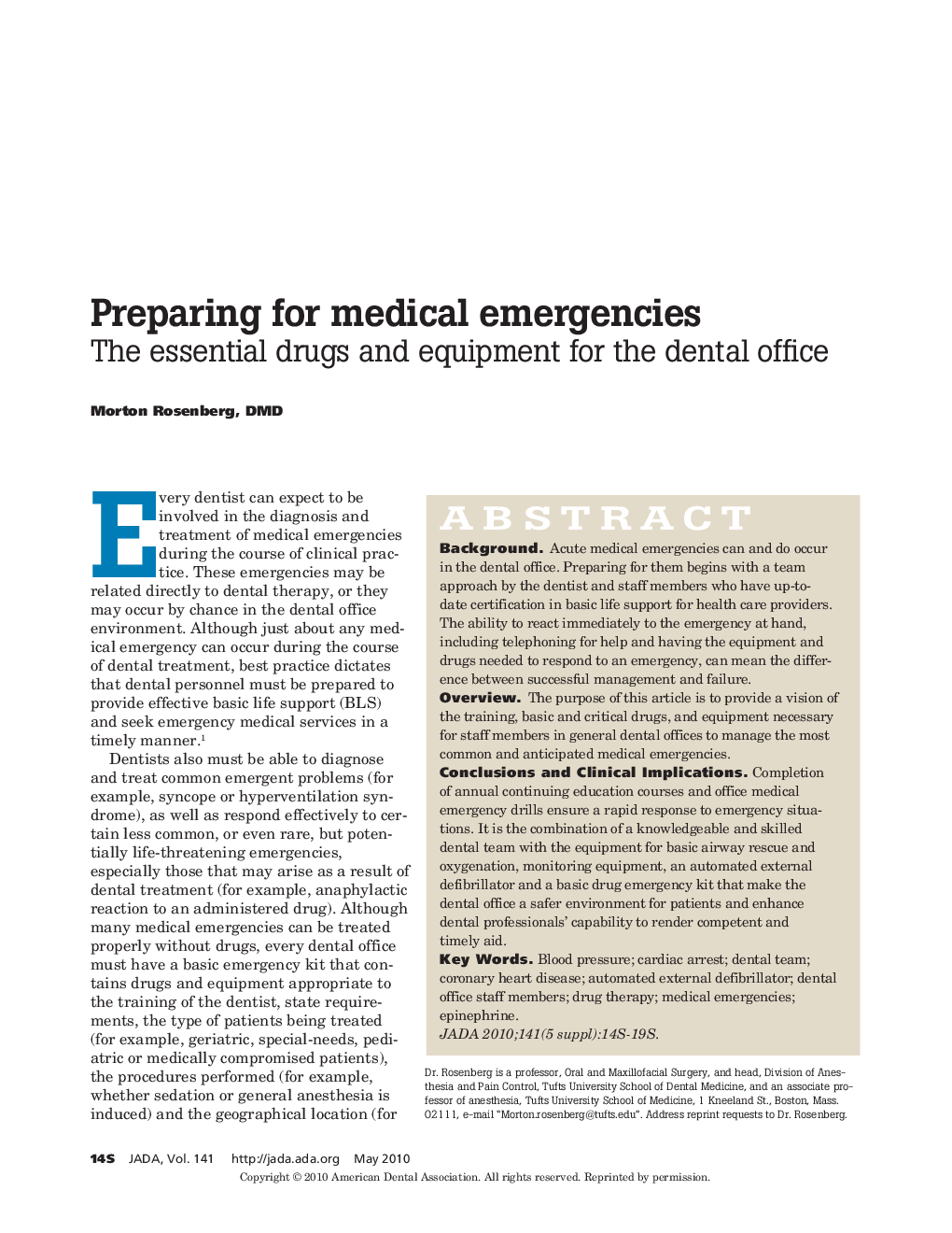 Preparing for Medical Emergencies