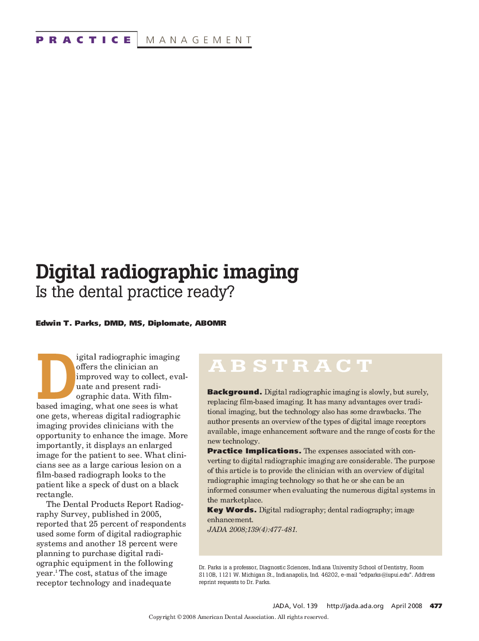 Digital Radiographic Imaging