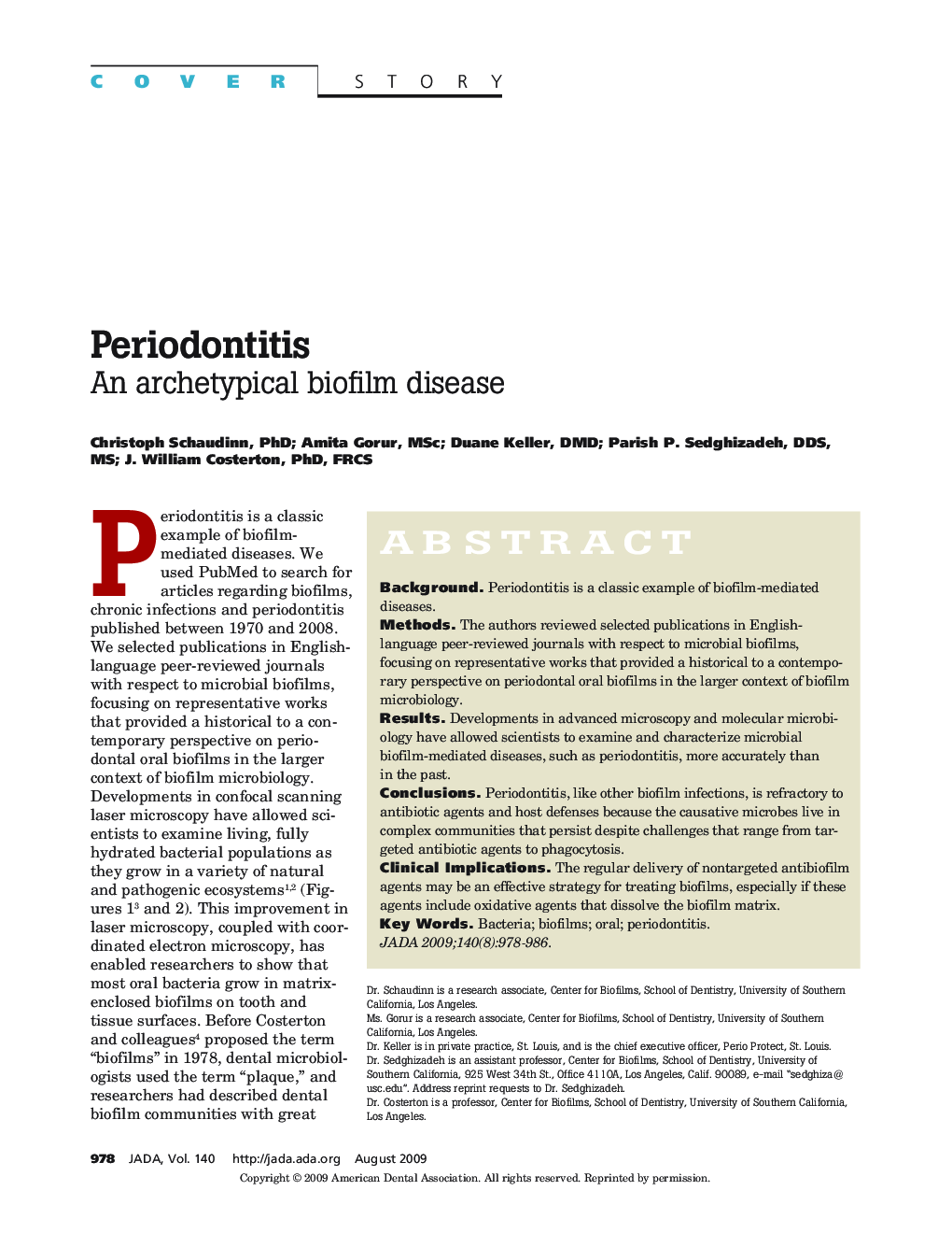 Periodontitis : An Archetypical Biofilm Disease