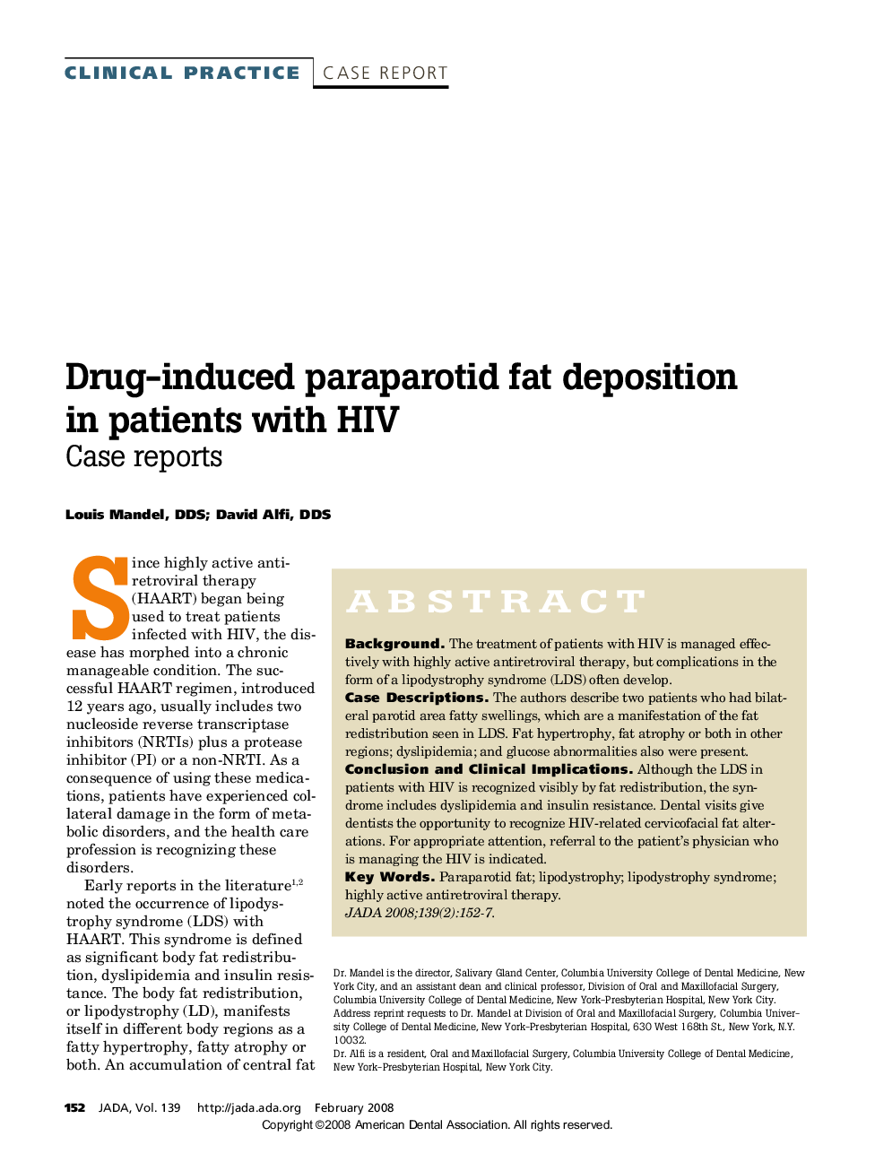 Drug-induced paraparotid fat deposition in patients with HIV