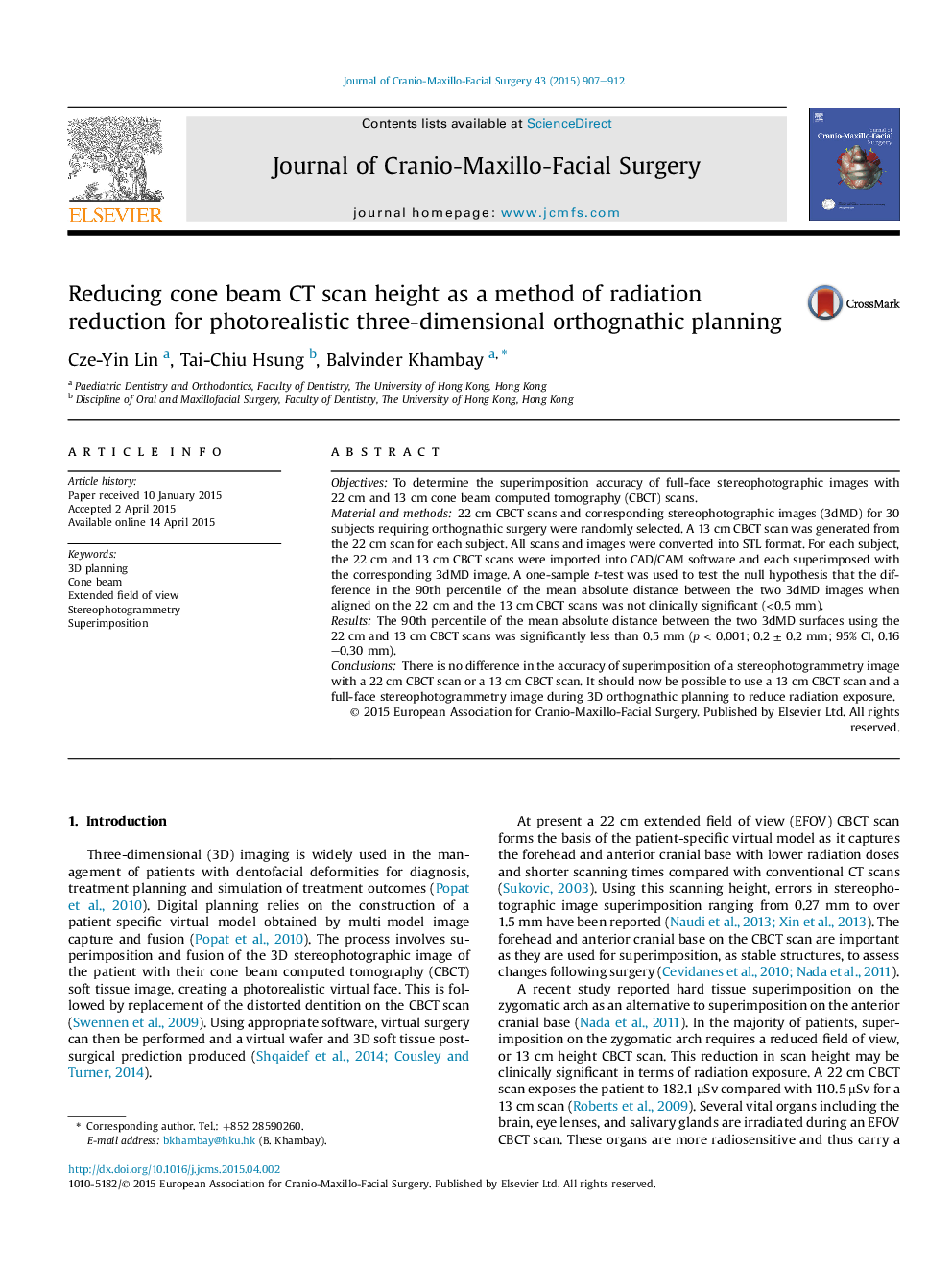 کاهش میزان سی تی اسکن پرتوهای مخروطی به عنوان یک روش کاهش تابش برای برنامه ریزی سه بعدی یوگا 