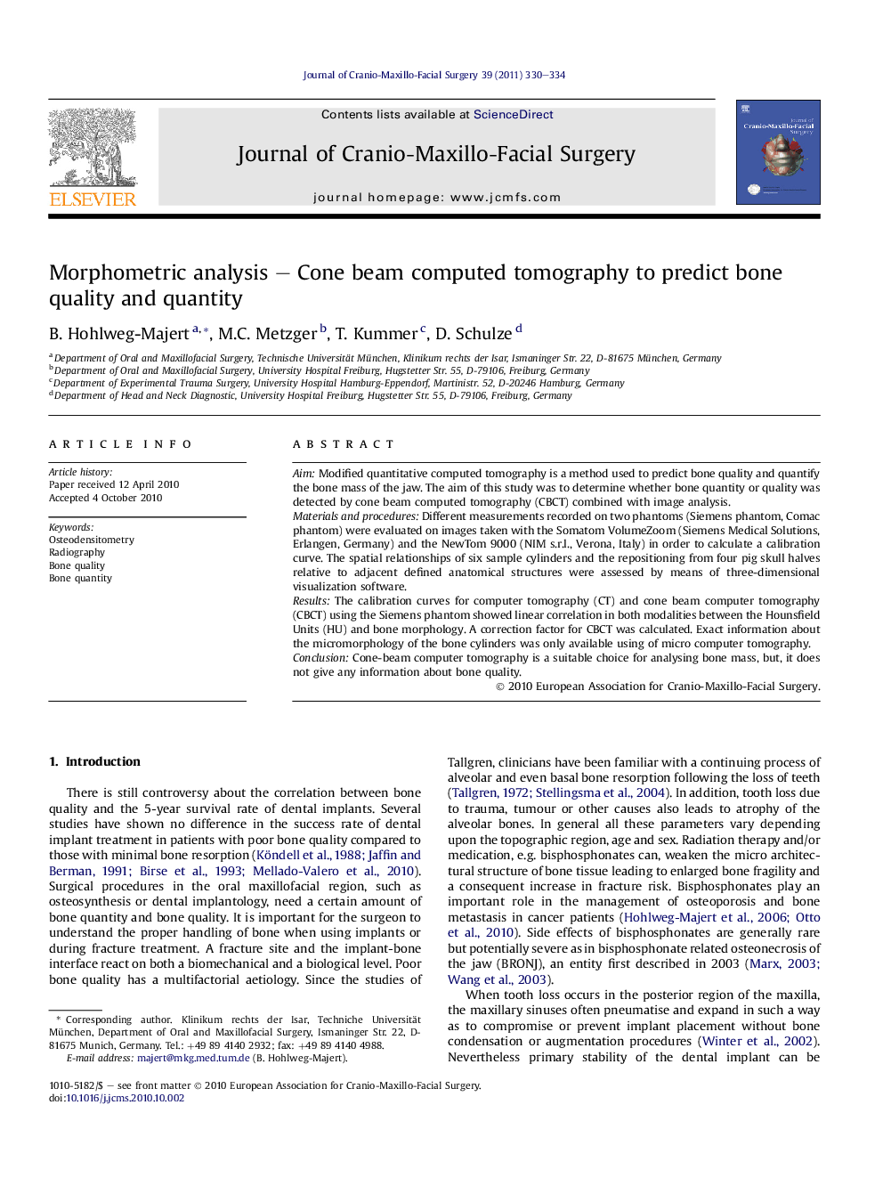 Morphometric analysis – Cone beam computed tomography to predict bone quality and quantity