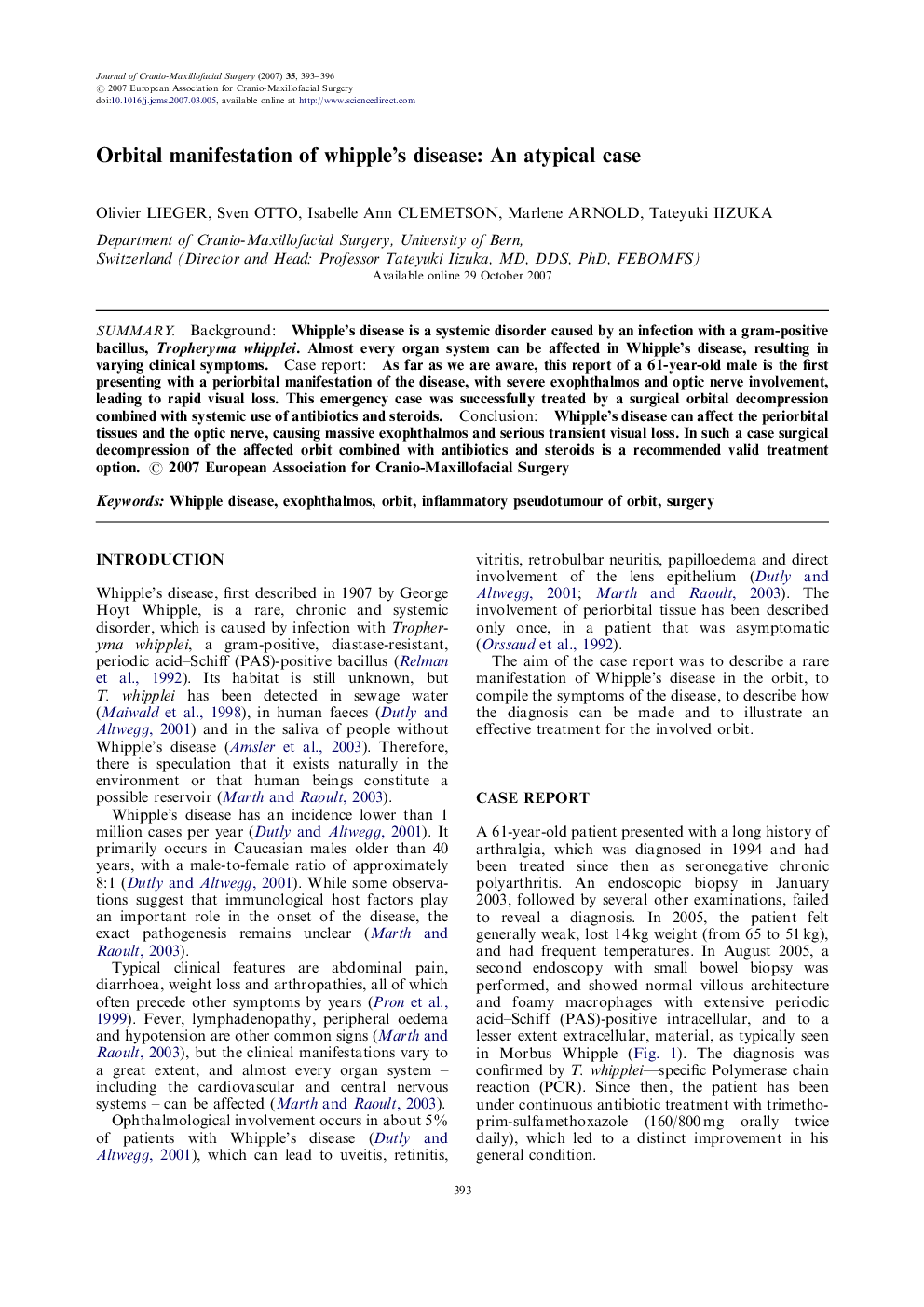 Orbital manifestation of whipple's disease: An atypical case