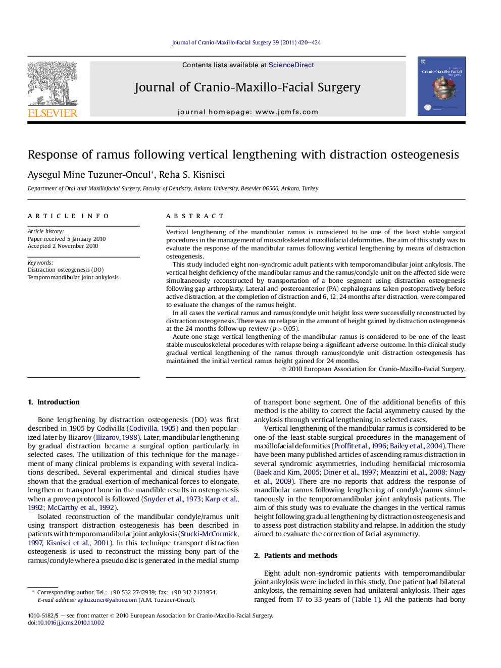 Response of ramus following vertical lengthening with distraction osteogenesis