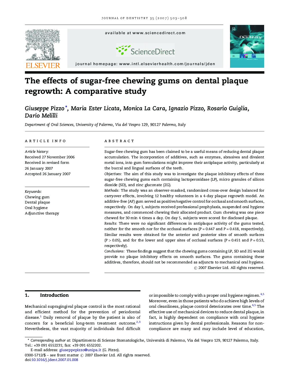 The effects of sugar-free chewing gums on dental plaque regrowth: A comparative study