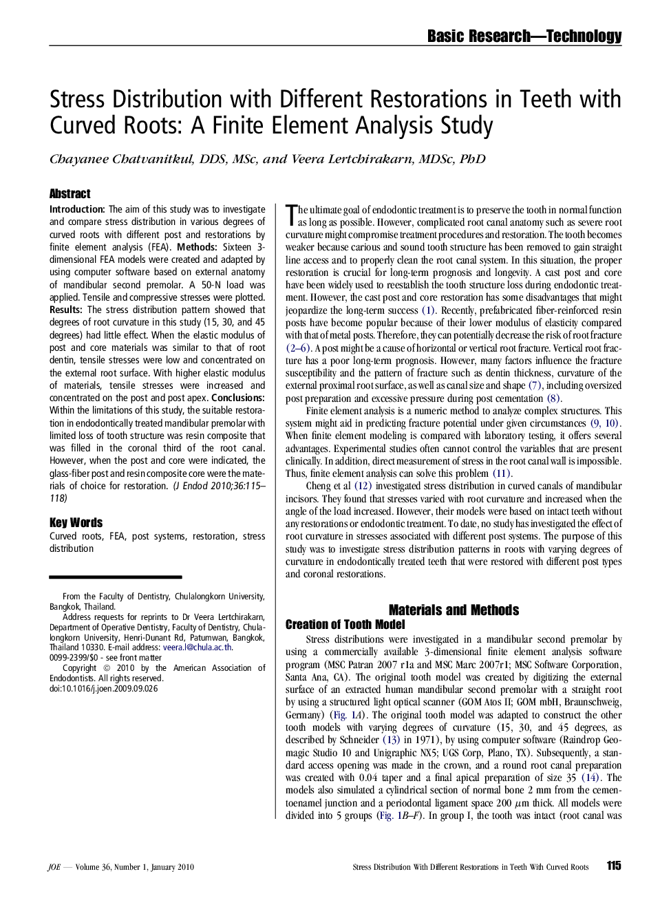 Stress Distribution with Different Restorations in Teeth with Curved Roots: A Finite Element Analysis Study