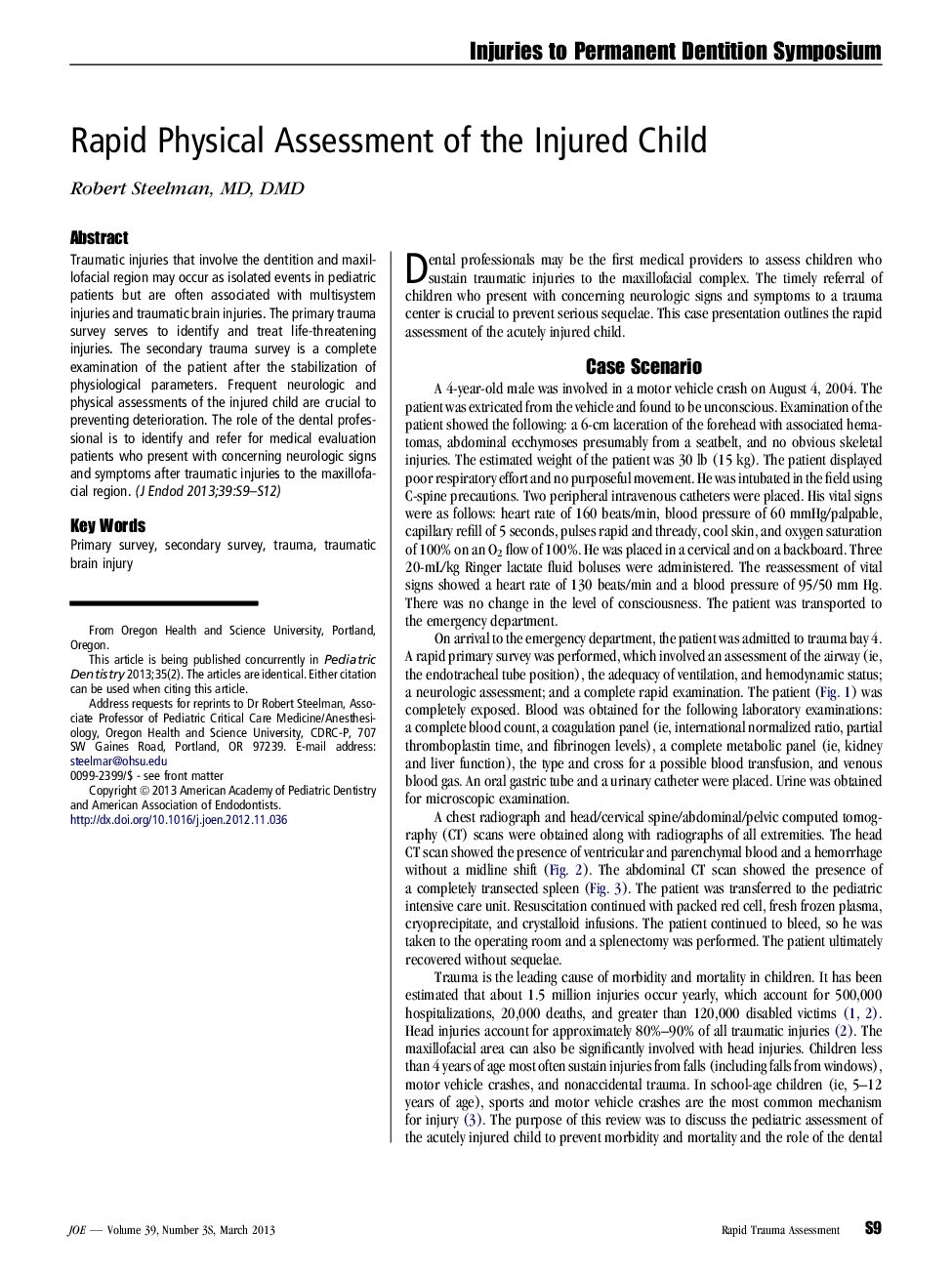 Rapid Physical Assessment of the Injured Child 