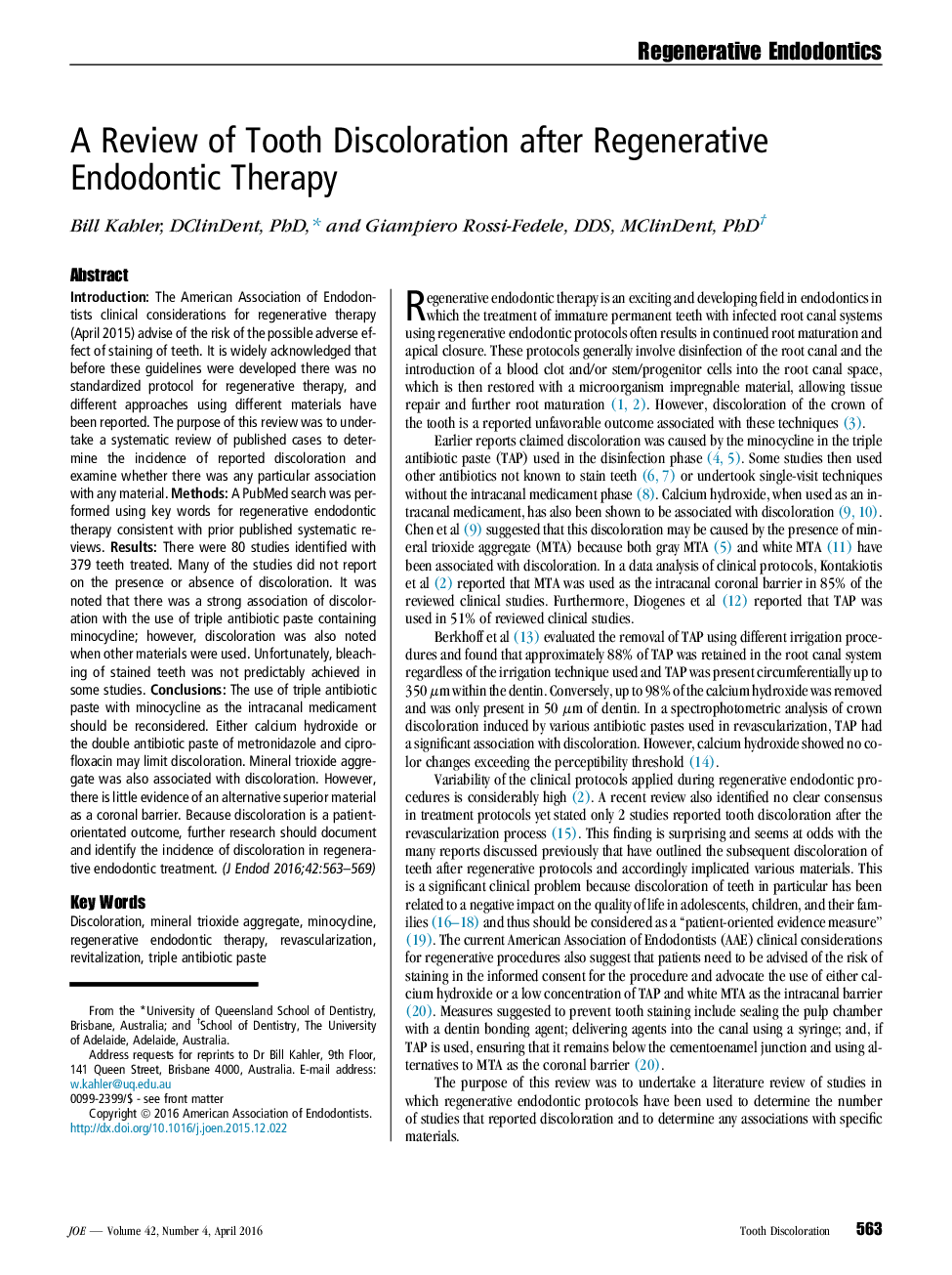 بررسی تغییر رنگ دندان پس از درمان اندودنتیکس بازسازی شده 