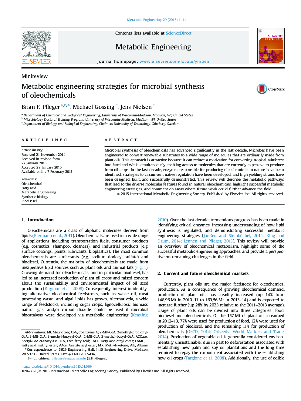 Metabolic engineering strategies for microbial synthesis of oleochemicals