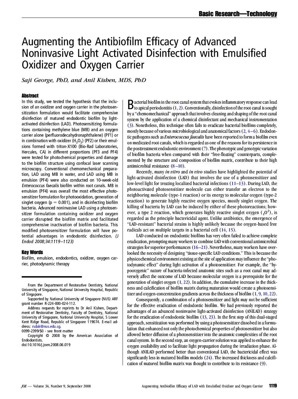 Augmenting the Antibiofilm Efficacy of Advanced Noninvasive Light Activated Disinfection with Emulsified Oxidizer and Oxygen Carrier