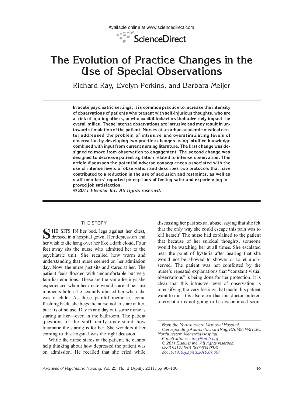 The Evolution of Practice Changes in the Use of Special Observations