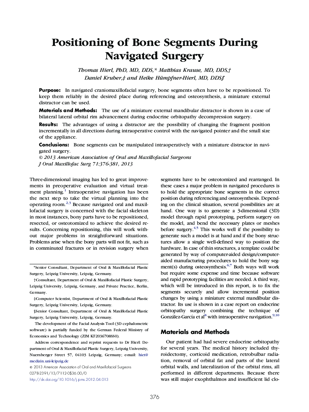 Positioning of Bone Segments During Navigated Surgery