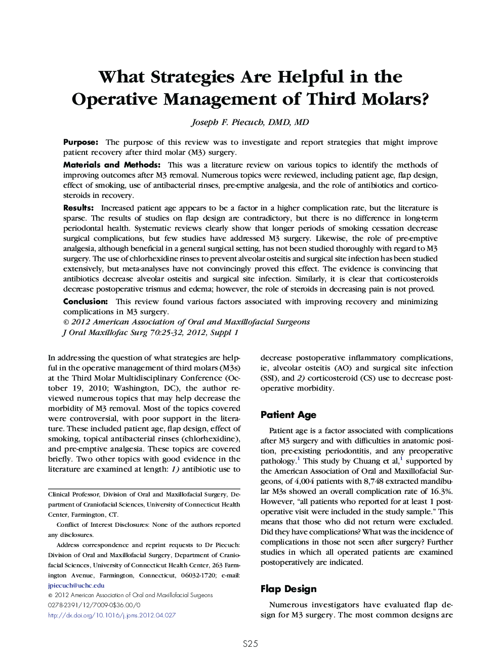 What Strategies Are Helpful in the Operative Management of Third Molars? 